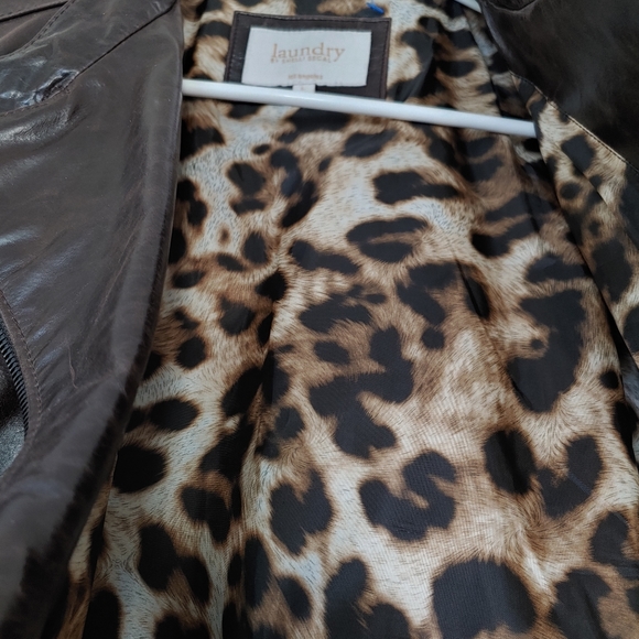 Laundry by Shelli Segal  brown leather jacket - Picture 4 of 6